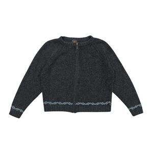 ★ Route 66 (Women’s) Charcoal Gray Cozy Full-Zip Knit Cardigan ★